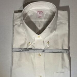 BROOKS BROTHERS "346" MEN'S BUTTON DOWN WHITE DRESS SHIRT SIZE 17 34/35
